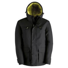 Parka slick nero taglia xxl giubbino con cappuccio regolabile