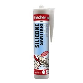 Silicone acetico antimuffa bianco per ambienti sanitari fischer